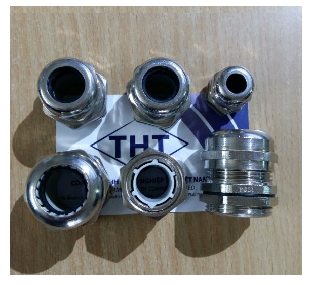 Ốc xiết cáp điện cable gland Đồng mạ INOX PG16